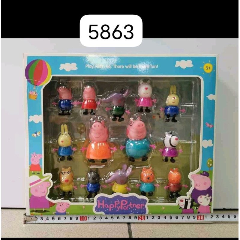 ZESTAW 14SZT FIGURKI ŚWINKA PEPPA