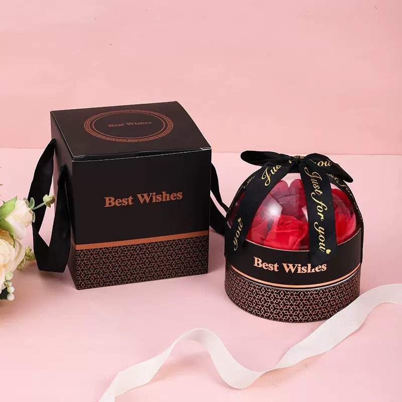 FLOWER BOX RÓŻE MYDLANE KWIATY 9SZT BUKIET W PUDEŁKO