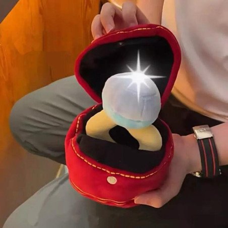 PLUSZOWE PUDEŁKO NA PIERŚCIONEK MIĘKKIE ETUI 20CM