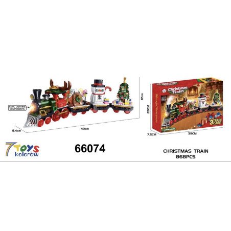 KLOCKI SWIĄTECZNE 867PCS CHRISTMAS TRAIN