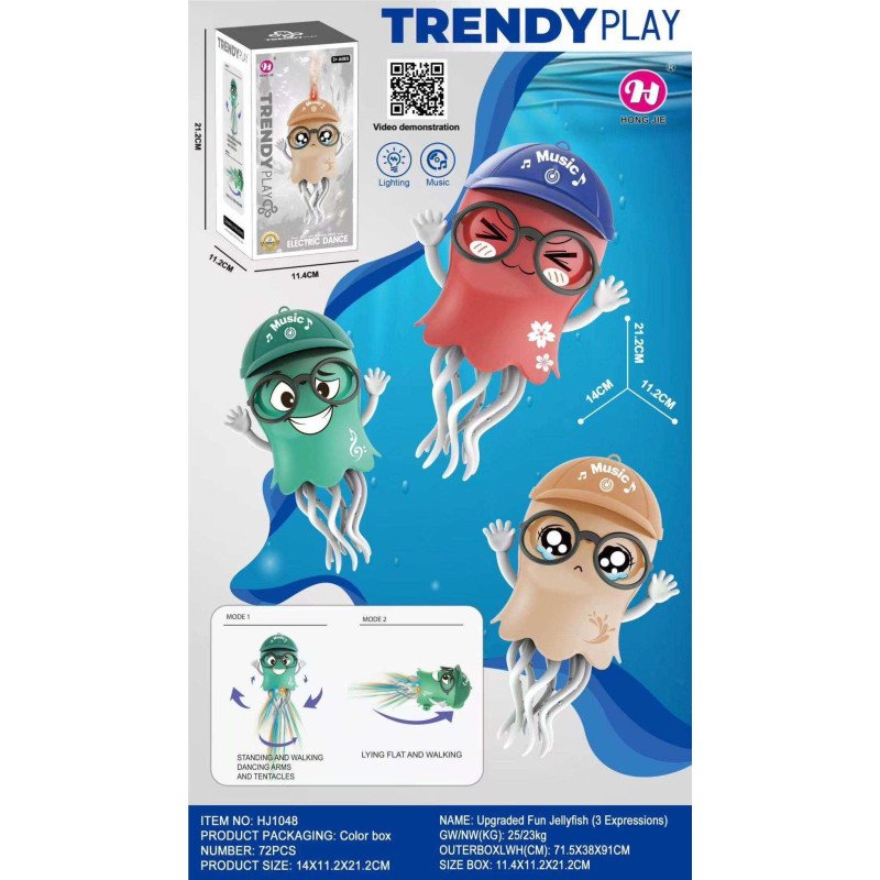 TAŃCZĄCA MEDUZA OŚMIORNICA ŚWIECĄCA JEŹDZI INTERAKTYWNA