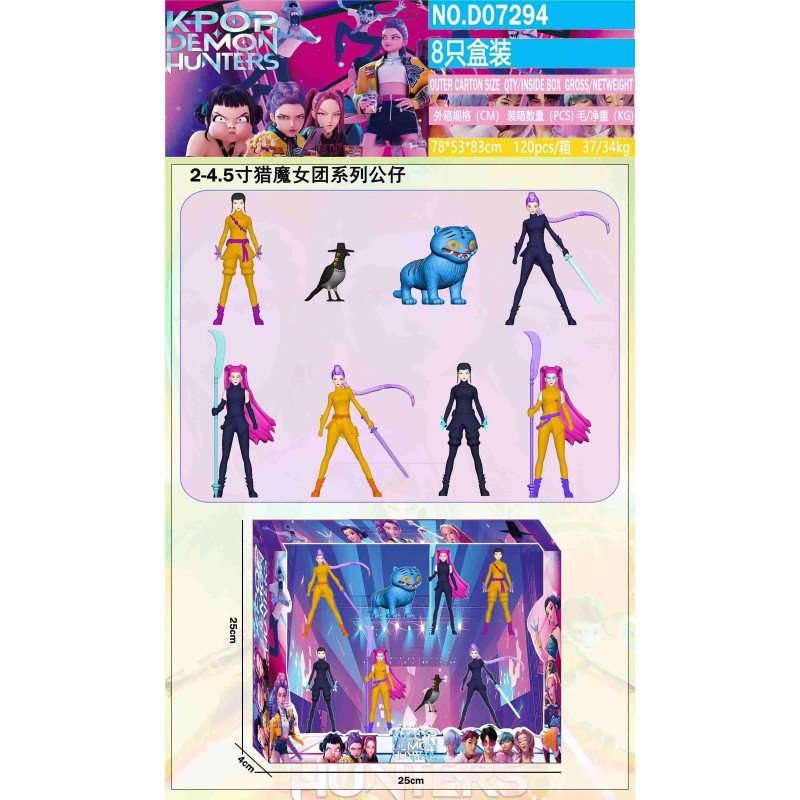 ZESTAW 8SZT FIGURKI K-POP DEMON HUNTERS
