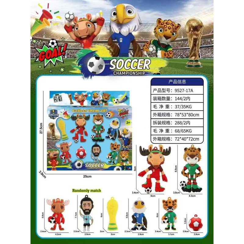 ZESTAW 8SZT FIGURKI PIŁKARSKIE SOCCER CHAMPIONSHIP