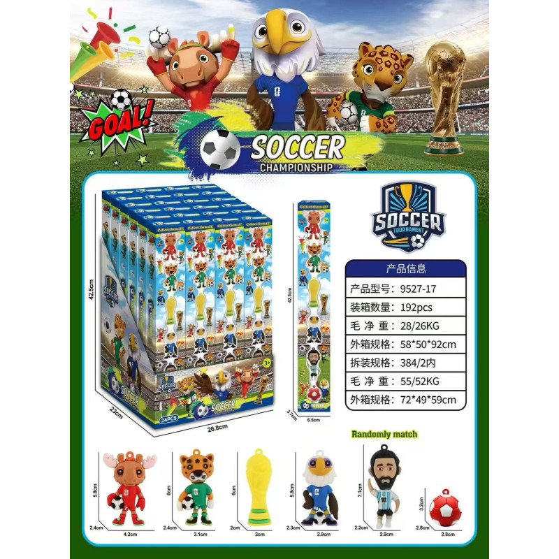 ZESTAW 6SZT FIGURKI PIŁKARSKIE SOCCER CHAMPIONSHIP