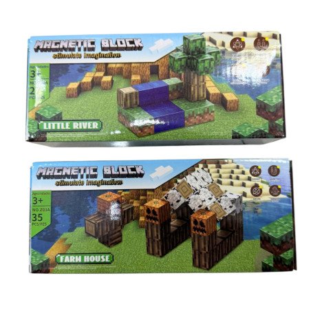 KLOCKI MAGNETYCZNE 18SZT MINECRAFT