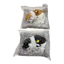 2SZT ŚPIĄCY KOT KOTEK NA PODUSZCE MIAŁCZĄCY