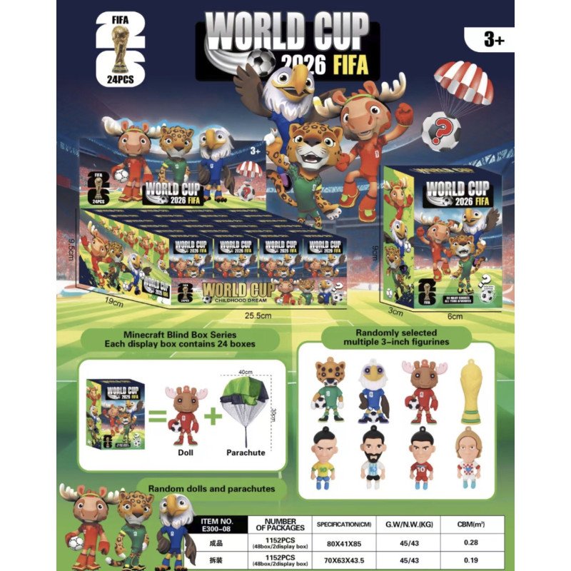 PIŁKARSKIE  WORLD CUP 2026 FIFA FIGURKI  + PARASOL