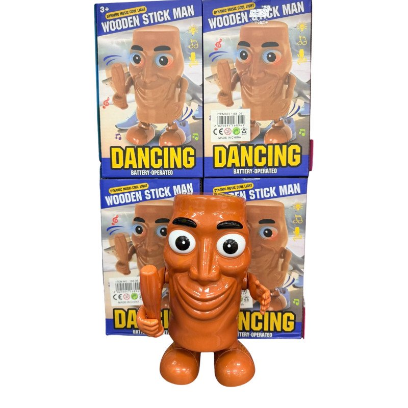 INTERAKTYWNY WOODEN STICK MAN CHODZI GRA MUZYKA MELODIA TAŃCZY ŚWIECI