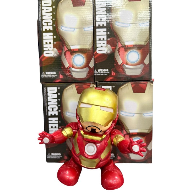 INTERAKTYWNY IRON MAN CHODZI GRA MUZYKA MELODIA TAŃCZY ŚWIECI