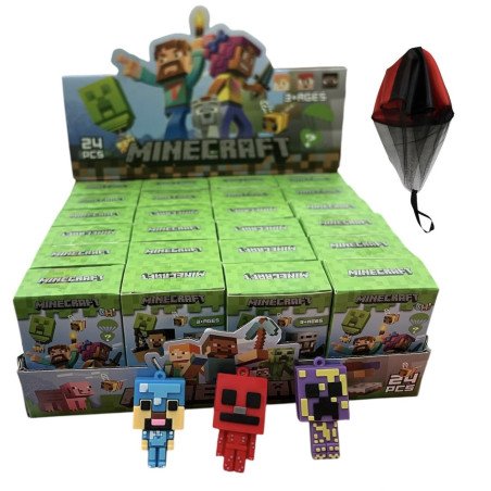 FIGURKI MINECRAFT + PARAOL W PUDEŁKO