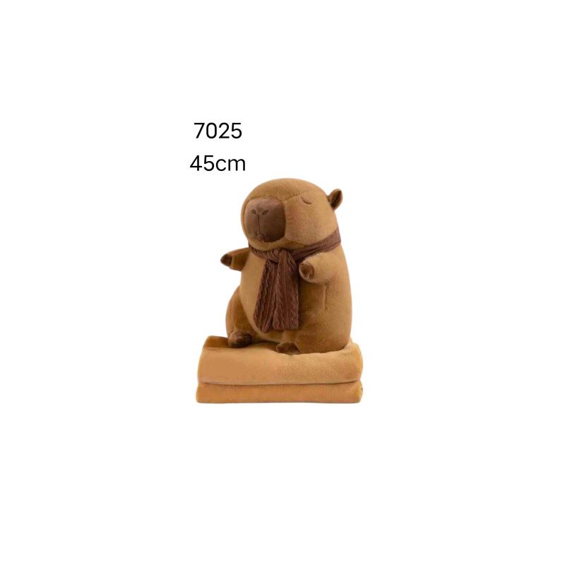 PLUSZAK MASKOTKA KAPIBARA Z KOCEM 45CM