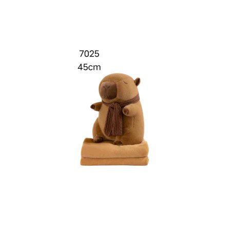 PLUSZAK MASKOTKA KAPIBARA Z KOCEM 45CM