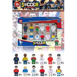 ZESTAW 12SZT KLOCKI FIGURKI PIŁKARSKIE SOCCER
