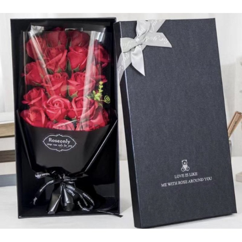 FLOWER BOX BUKIET RÓŻ MYDLANYCH DUŻY KWIATY NA PREZENT