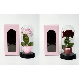 OKŁADKA AKRYLOWA Z WZOREM RÓŻY W KSZTAŁCIE SERCA WYPOSAŻONA W KOLOROWE ŚWIATŁA