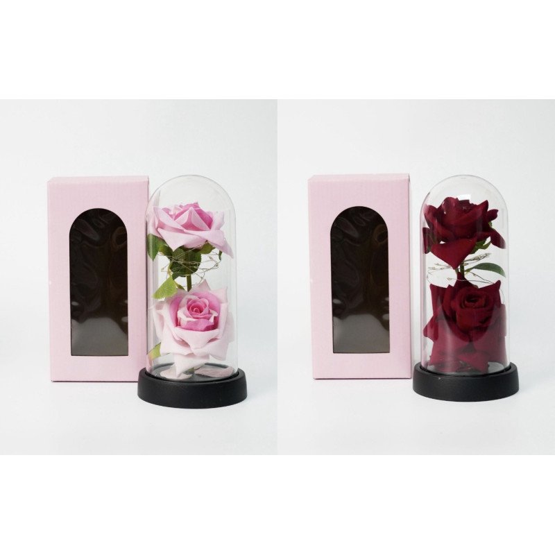 OKŁADKA AKRYLOWA Z WZOREM RÓŻY W KSZTAŁCIE SERCA WYPOSAŻONA W KOLOROWE ŚWIATŁA