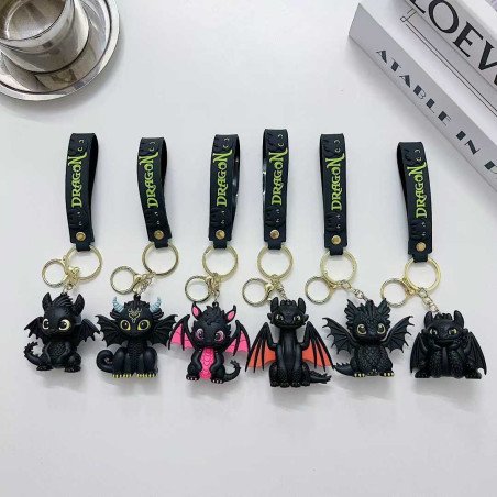 BRELOK GUMOWE SMOK CZARNY