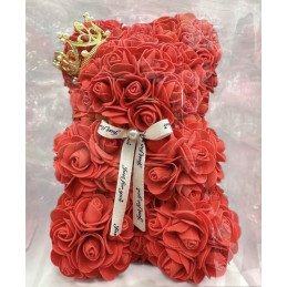 MIŚ Z RÓŻ LED 25CM