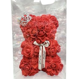 MIŚ Z RÓŻ LED 25CM