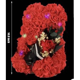 MIŚ Z RÓŻ LED 25CM