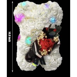 MIŚ Z RÓŻ LED 25CM