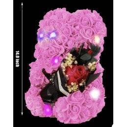 MIŚ Z RÓŻ LED 25CM