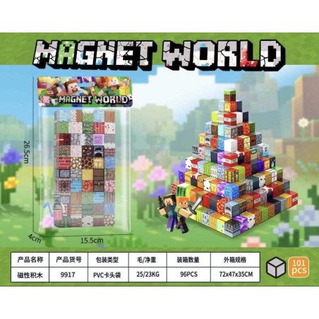 KLOCKI MAGNETYCZNE 101PCS MINECRAFT