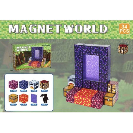 KLOCKI MAGNETYCZNE 34PCS MINECRAFT