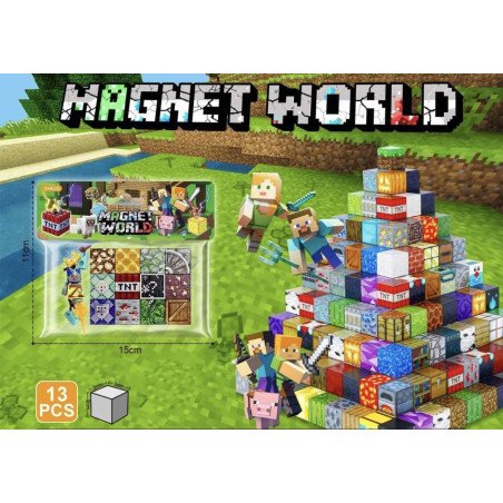 KLOCKI MAGNETYCZNE 13PCS MINECRAFT