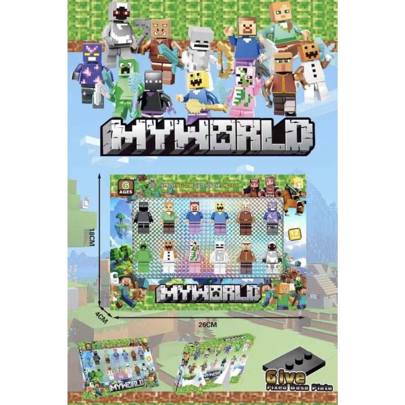 ZESTAW 12SZT FIGURKI MY WORLD MINECRAFT NOWY SERIA