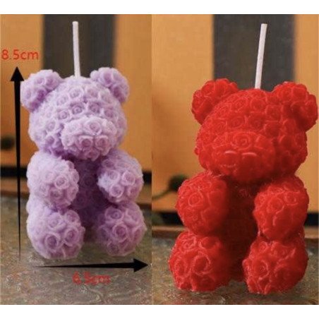 ŚWIECA MIŚ RÓŻA 6,5*8,5CM