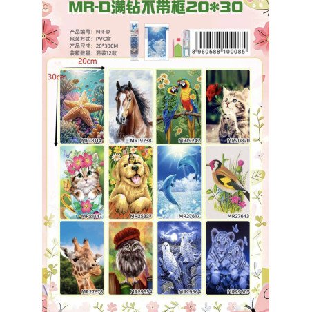 ZESTAW DO MALOWANIA DIAMENTAMI 20*30CM