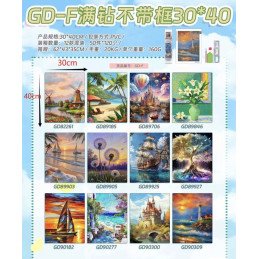 ZESTAW DO MALOWANIA DIAMENTAMI 30*40CM