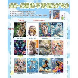 ZESTAW DO MALOWANIA DIAMENTAMI 30*40CM