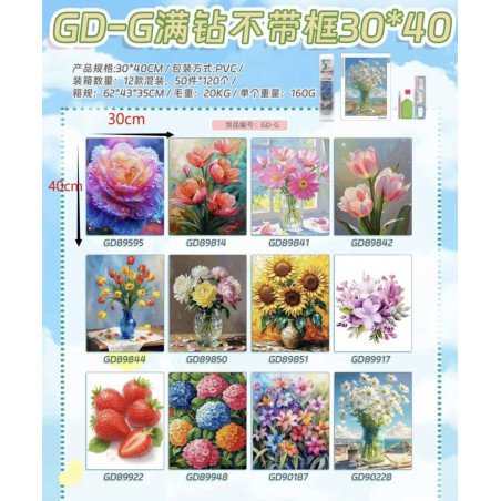 ZESTAW DO MALOWANIA DIAMENTAMI 30*40CM