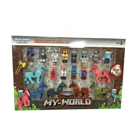 ZESTAW 18SZT FIGURKI MY WORLD MINECRAFT