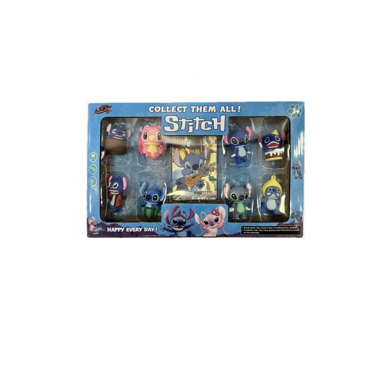 ZESTAW 8SZT FIGURKI + 8X KARTA STITCH