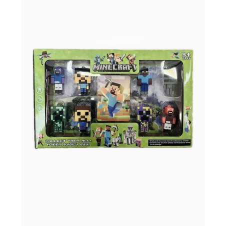 ZESTAW 8SZT FIGURKI + 8X KARTA MINECRAFT