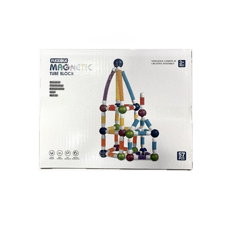 KLOCKI MAGNETYCZNE Z RURKAMI 57 EL.