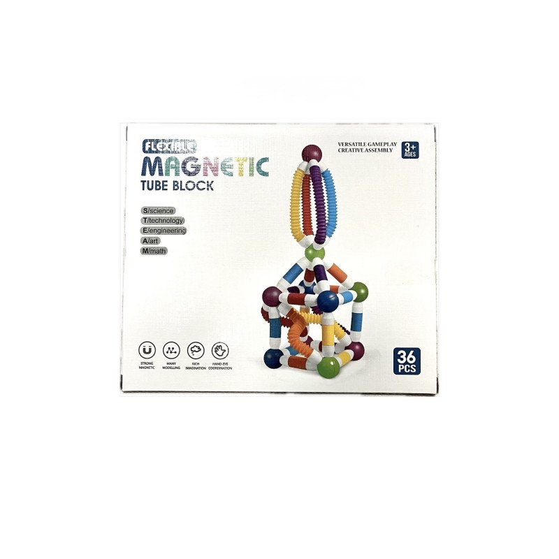 KLOCKI MAGNETYCZNE Z RURKAMI 36 EL.