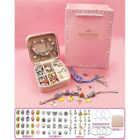 ZESTAW DO ROBIENIA BRANSOLETKA PANDORA TĘCZOWY KOLOR