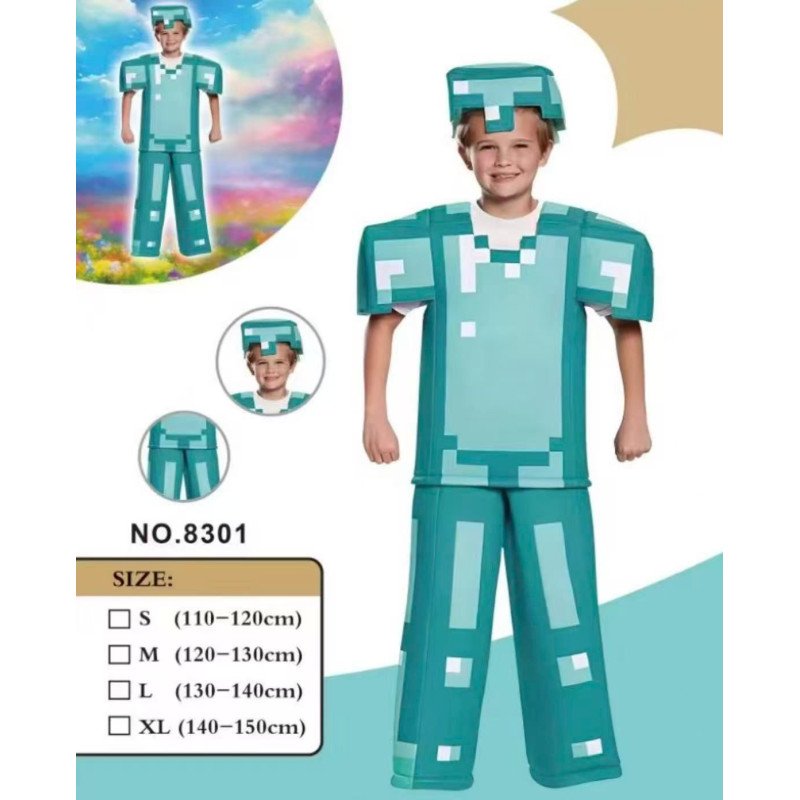 STRÓJ KOSTIUM MINECRAFT DIAMENTOWA ZBROJA