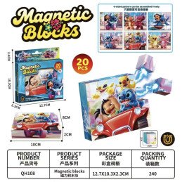 KLOCKI MAGNETYCZNE 20PCS STITCH