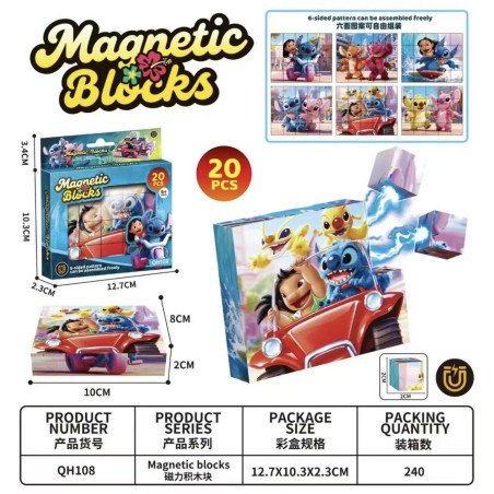 KLOCKI MAGNETYCZNE 20PCS STITCH