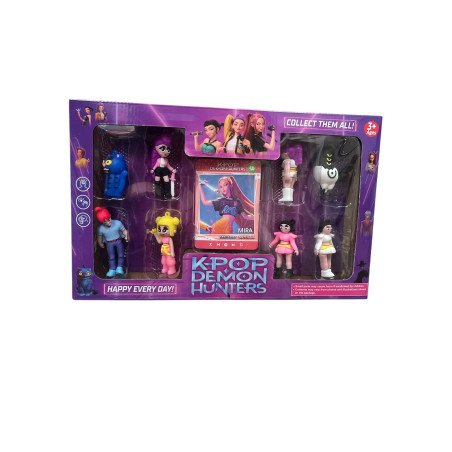 ZESTAW 8SZT FIGURKI + KARTY K-POP DEMON HUNTERS