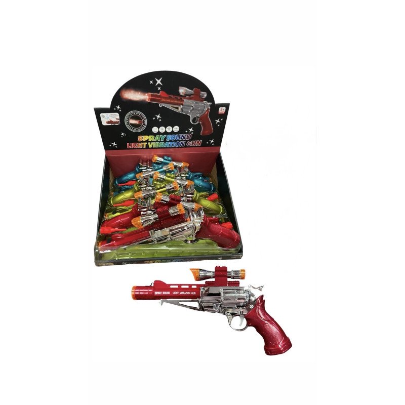 PISTOLET Z PARĄ SPRAY SOUND LIGHT VIBRATION GUN