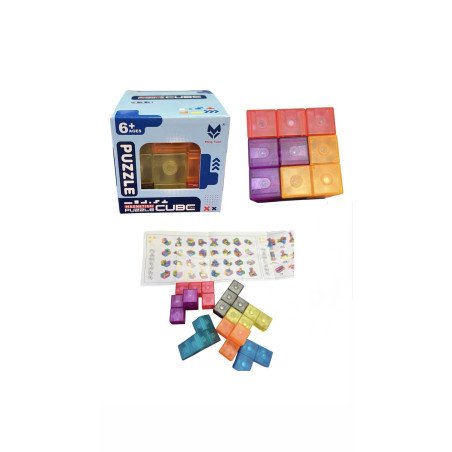 KOSTKA MAGNETYCZNA UKŁADANKA LOGICZNA KLOCKI