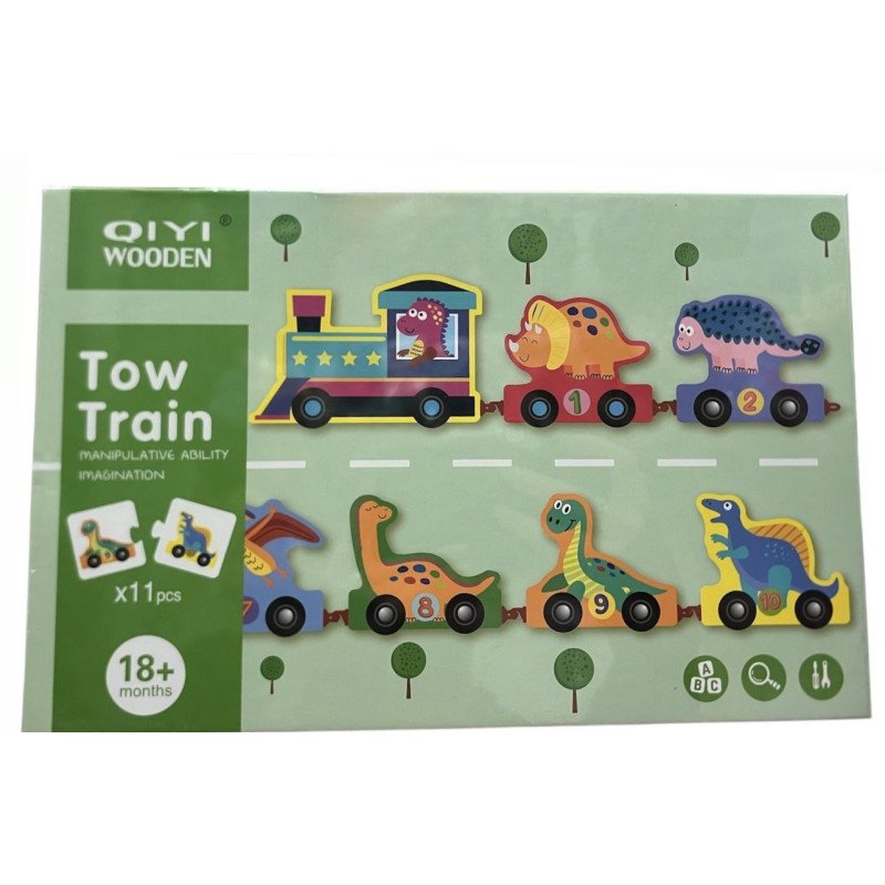 DREWNIANY POCIĄG DINOZAURÓW