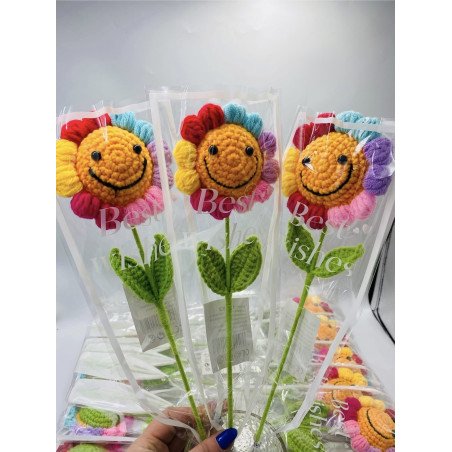 KWIAT SZTUCZNY SZYDEŁKOWY W CELOFANIE 42CM