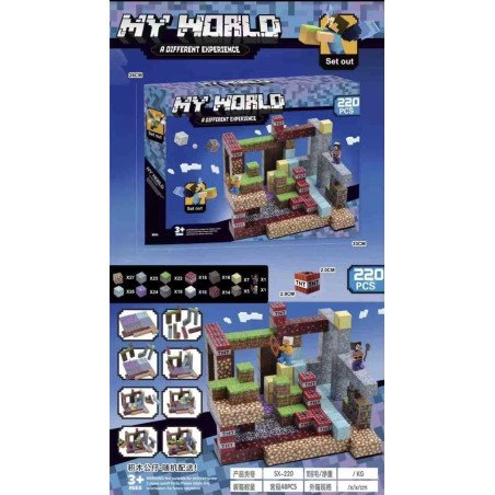 KLOCKI MAGNETYCZNE 220PCS MY WORLD MINECRAFT